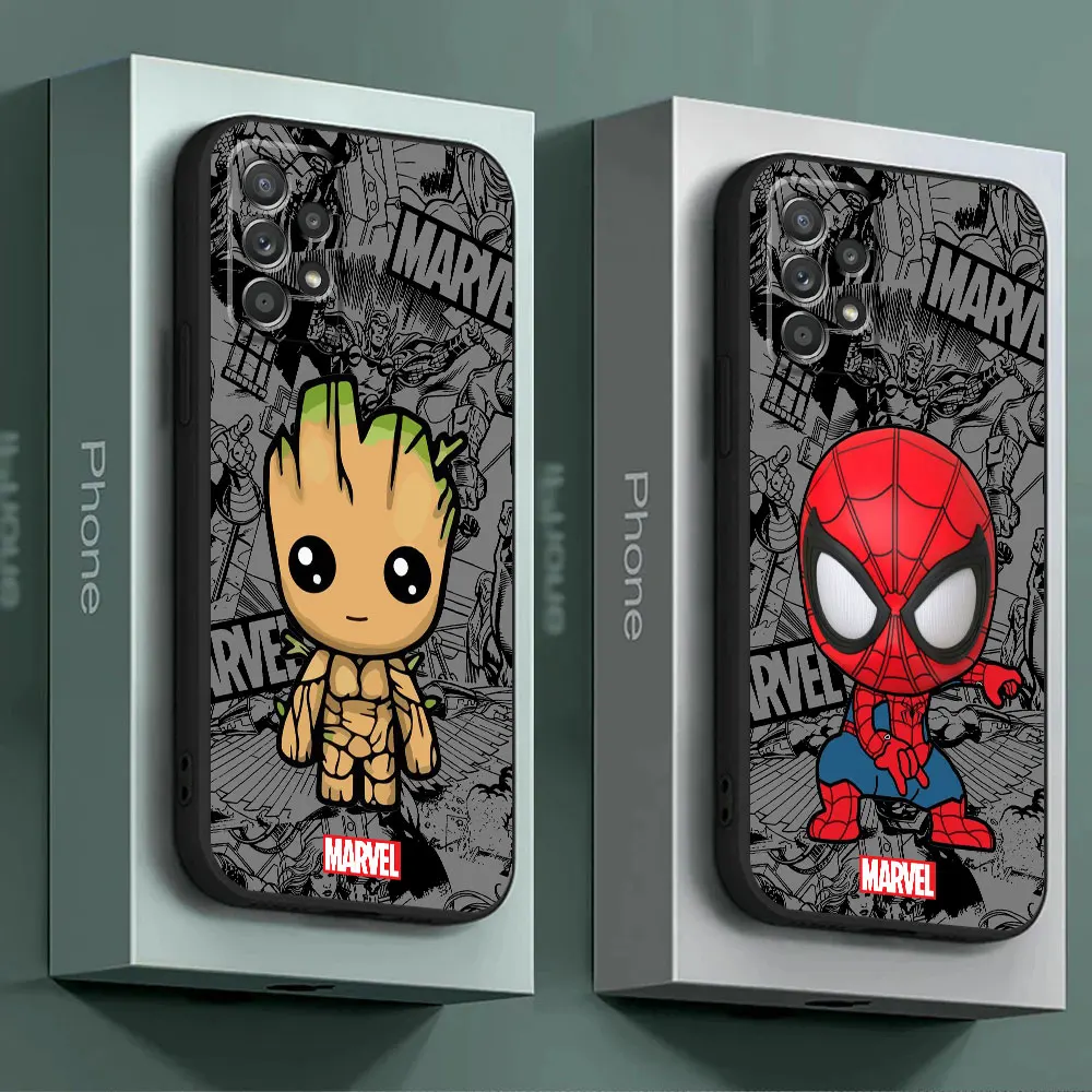 Phone Case for Samsung Galaxy A51 A72 5G A11 A52 A22 A12 A41 A42 A32 A21s A31 A71 4G A91 Cartoon Marvel Groot Spiderman Cover