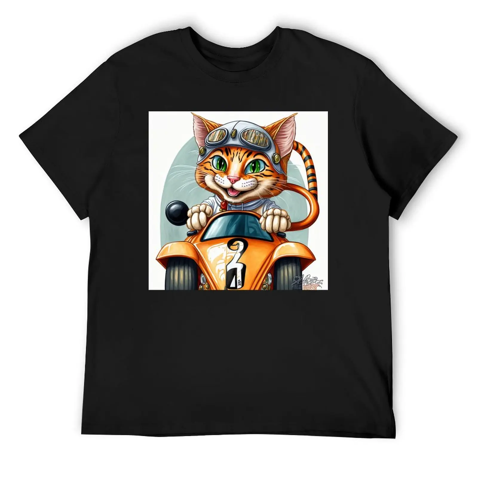 Adventurous Cat Riding a Motorcycle T-Shirt baggy shirts Short sleeve tee anime tshirt clothes for men