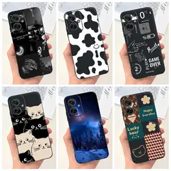 For Motorola Moto G55 Case G 55 2024 Lovely Milk Cow Cat Painted Soft Silicone Matte Protective Cover For Moto G55 5G Phone Case