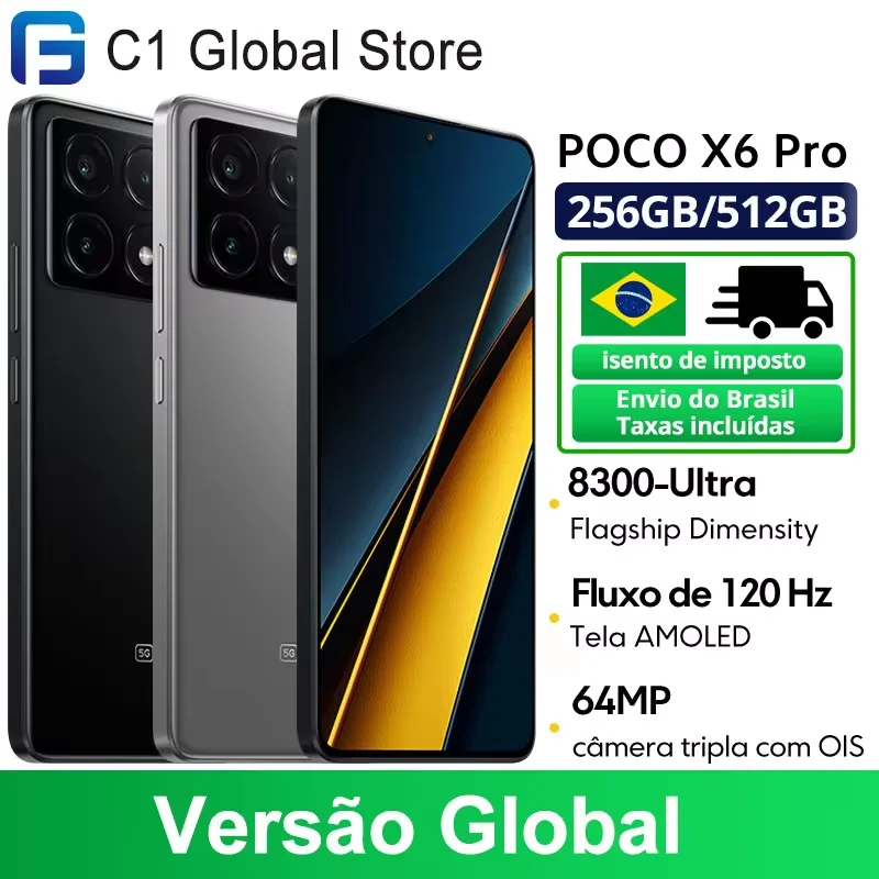 VAT Include Global Version POCO X6 Pro 5G Smartphone Dimensity 8300-Ultra 6.67