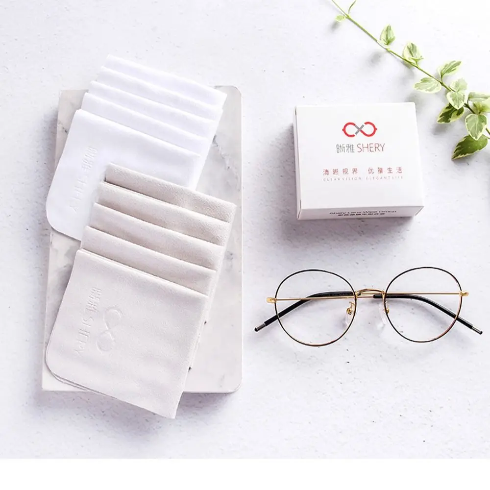 

10Pcs Letter Glasses Cleaner Cloth Suede Soft Lens Cleaner Cloth Lens Phone Screen Microfiber Sunglasses Cleaning Wipes Phone