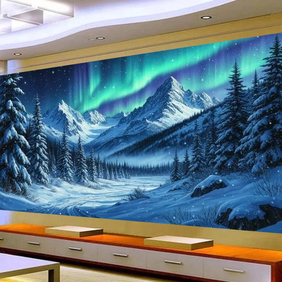 

Snow Mountain,Diy Diamond Painting Kits Scenery Lake Full Square Round Drill Landscape Mosaic Embroidery Pictures Wall Decor