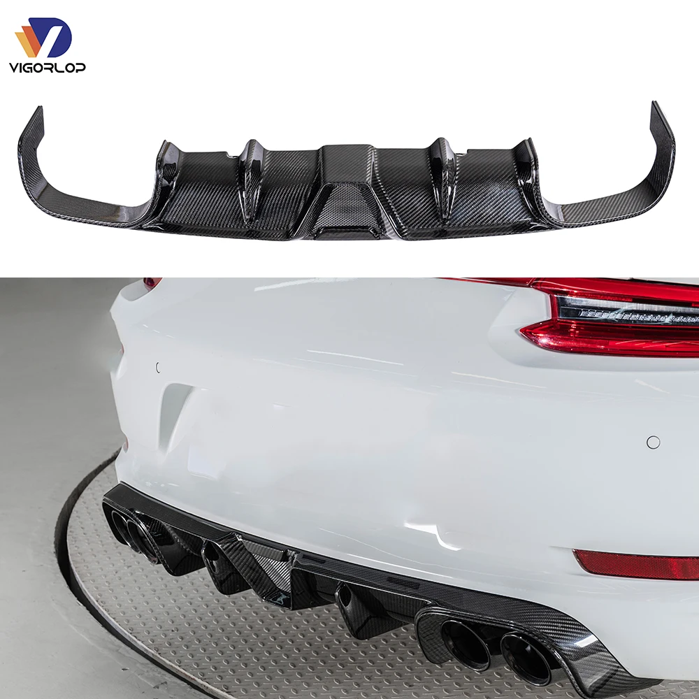 

Auto Parts Carbon Fiber Car Rear Bumper Lip Spoiler for porsche 911. 2 Carbon Fiber Kad Rear Lips 2017-2019
