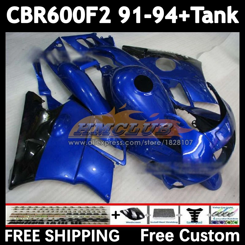 Body +Tank For HONDA CBR600 CBR 600F2 600 F2 FS 55No.91 CBR600F2 blue stock 91 92 93 94 CBR600FS 1991 1992 1993 1994 Fairings