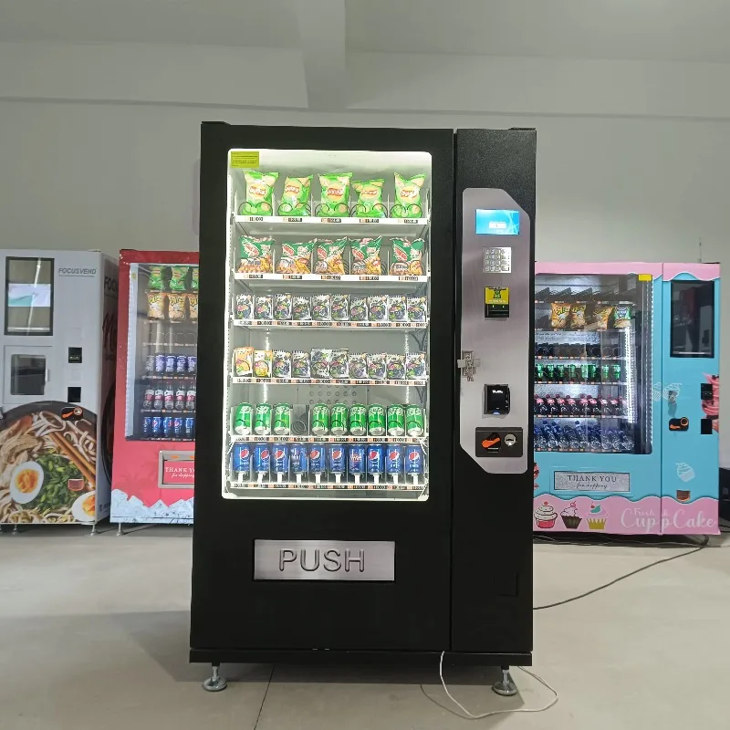 Space Saving Customized Multi Selection Food Beverage Vending Machine Equipped with Cloud Monitoring and Smart Operation