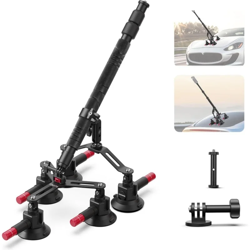 NEEWER 5 in 1 Suction Car Mount Kit For Insta 360 X5 X4 X3 Insta360 X2 GoPro Max DJI OSMO 360 Action Camera Accessories