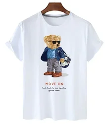 Funny Bear Print Tshirt Women Fashion Cartoon Harajuku Casual T-shirt Female Summer Short Sleeved Top Tees Unisex T Shirt
