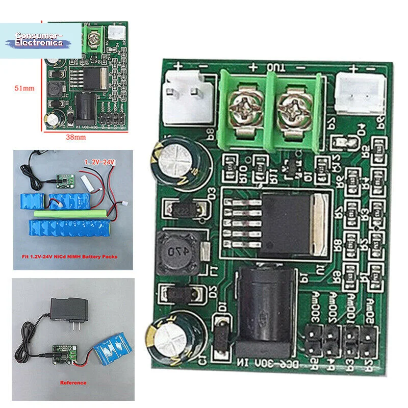 【1.2~24V 2.4 3.6 12V Ni-Cd Ni-MH NiCd Batteries Charger Module Charging Board】