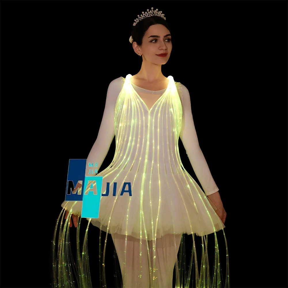 Professionele glasvezel dansrok aangepaste kleurverandering afstandsbediening tutu voor balletshow podiumvoorstelling kostuum