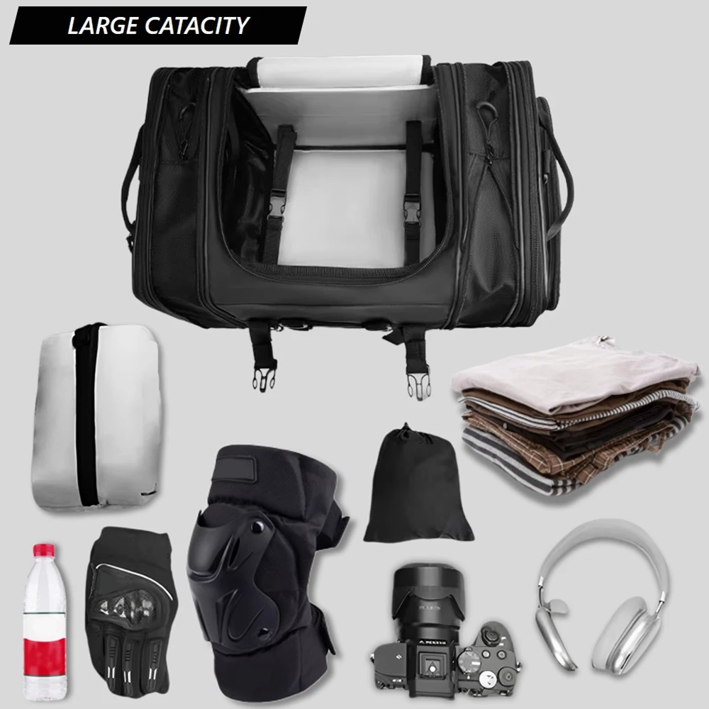 Motorcycle Bumper Bag Waterproof 6L Universal Motorcycle Side Frame Bag with Internal Support Travel Luggage Tool Box