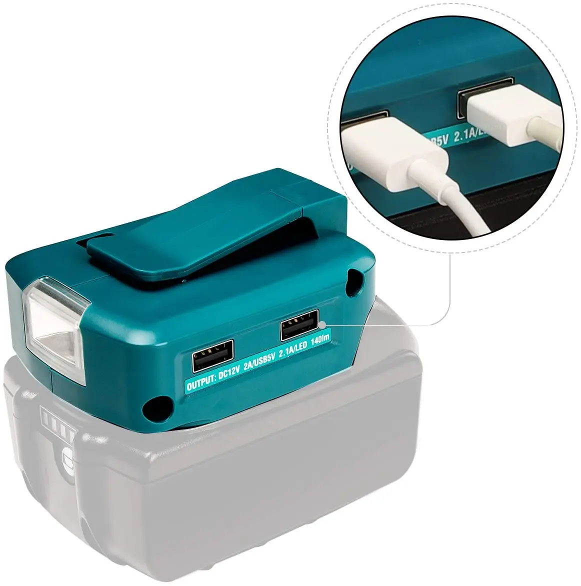 

For Makita LED Light ADP05 14.4V/18V Lion Battery Dual USB converter Port Spotlight Outdoor Flashlight for Makita Batteries