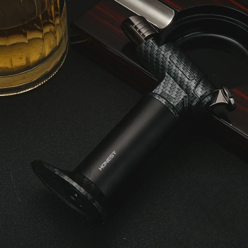 HONEST Strong Firepower Ręczny pistolet spawalniczy Fierce Zapalniczka Metalowa Wiatroodporna Zapalniczka do cygar Moxibustion z bezpośrednim ładowaniem
