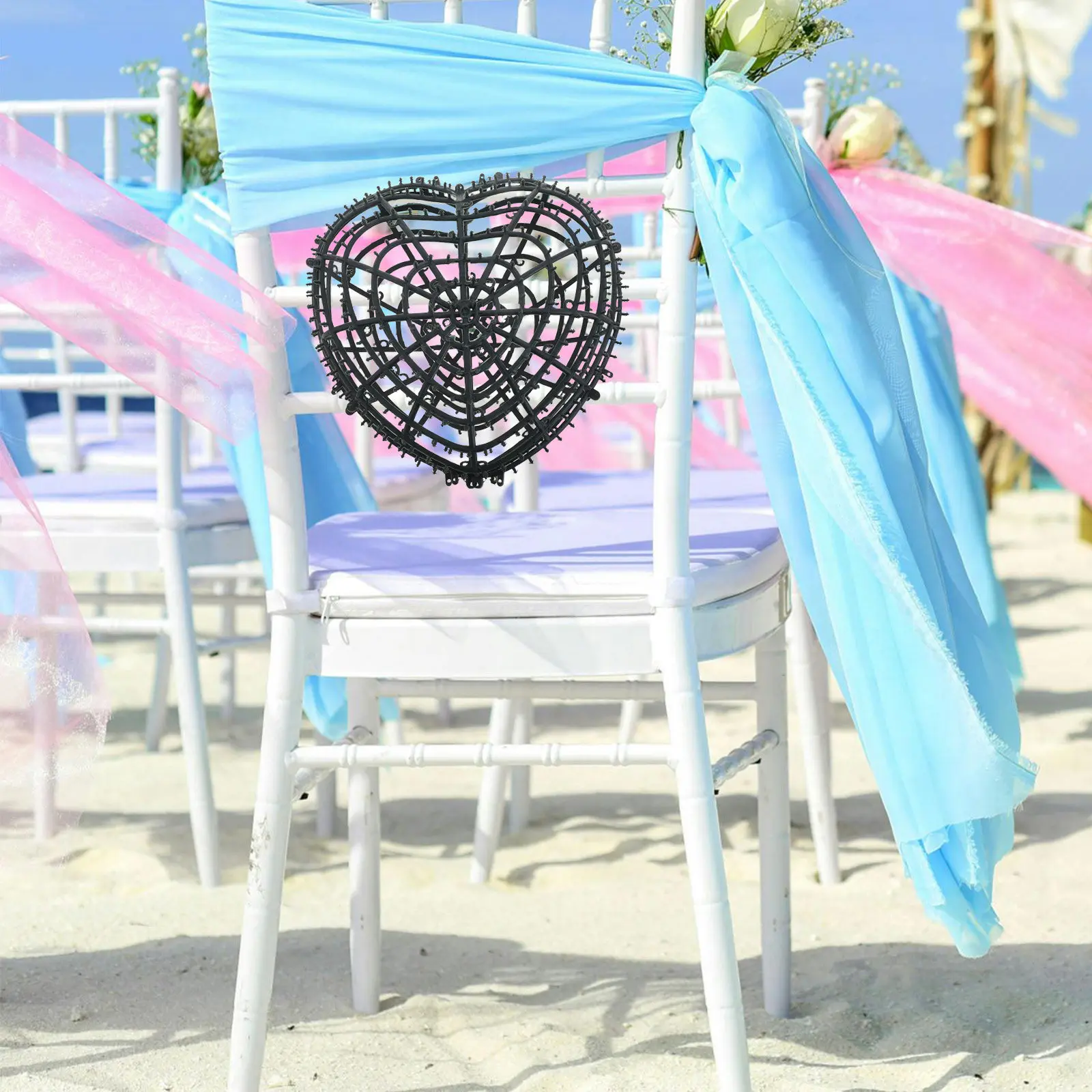 

2Pcs Artificial Heart Shaped Floral Cage Topiary Ball Frame Plant Boxwood Support Rack Wedding Decoration Supplies