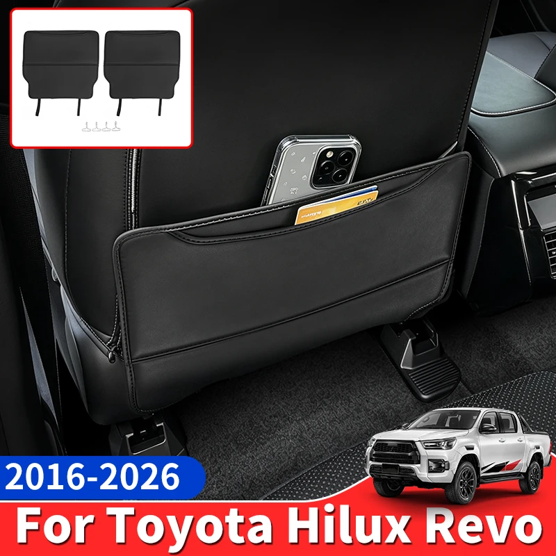 

For 2016-2026 Toyota Hilux Revo Car Seat Back Anti Kick Mat Scratch Resistant Dirt-resistant Protective Pad Interior Accessories