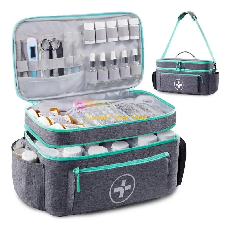 A3PC Multiple Pocket First Aid Organizers Tas Double Lay Layer Waterproof Emergency