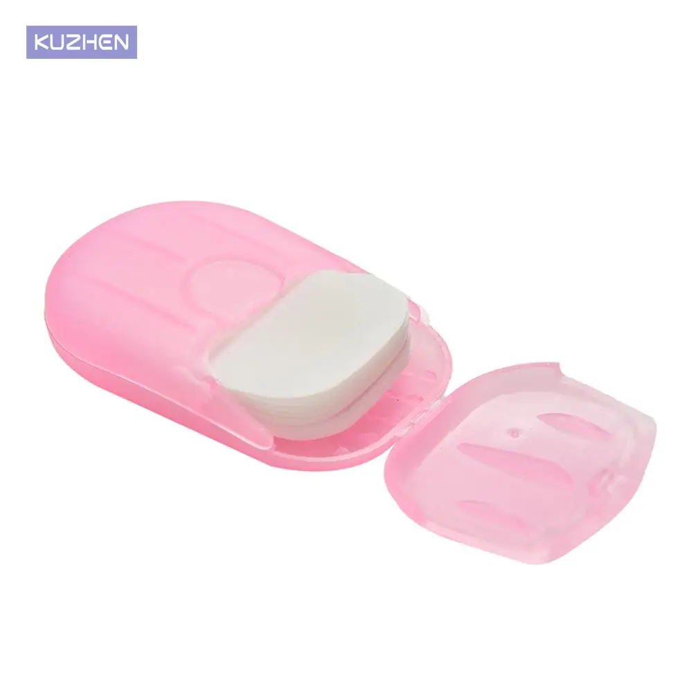 1PC New Convenient Washing Hand Bath Travel Scented Slice Sheets Foaming Box Paper Soap