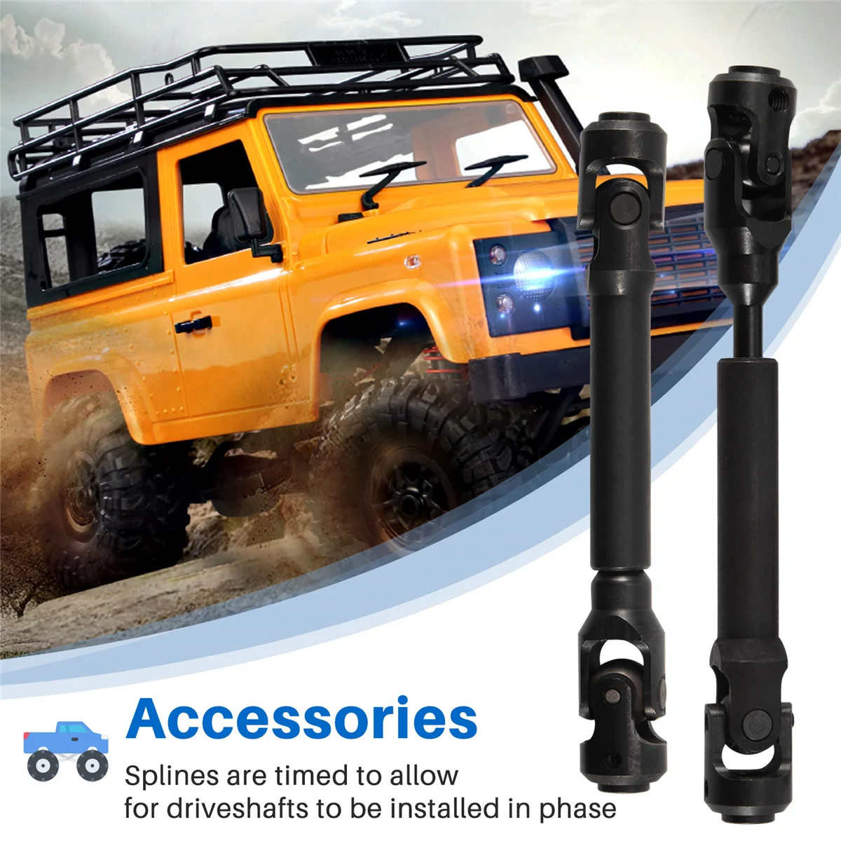 2Pcs Drive Shaft CVD IRC00220 for 12.3Inch 313mm Wheelbase Axial SCX10 & SCX10 II 1/10 RC Crawler Car Upgrade Parts