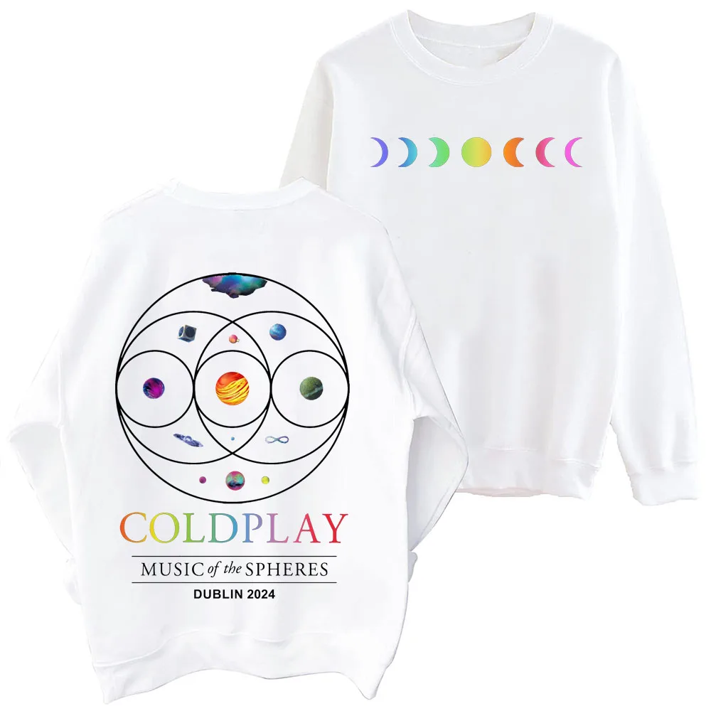 COLD-PLAY Music Of The Spheres World Tour Sweatshirt  Harajuku Round Neck Long Sleeve Oversized Popular Music Hoodie Fans Gift