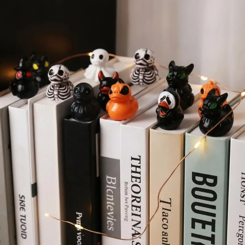 Mini Resin Halloween Ducks And Ghost Miniatures Figurines: 12Pcs Garden Fairy Micro Landscape DIY