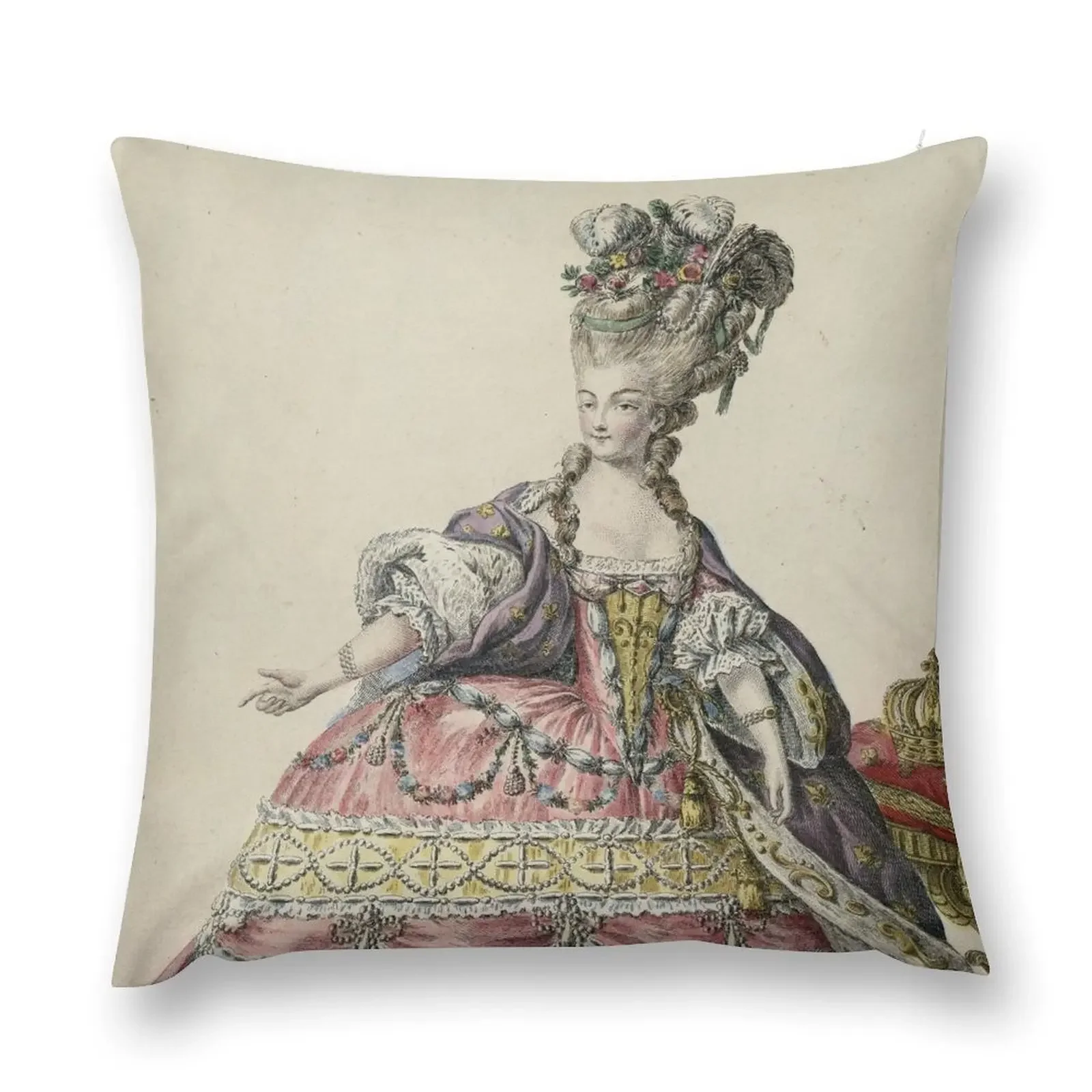 Marie-Antoinette - Claude-Louis Desrais Throw Pillow New year sleeping pillows pillow