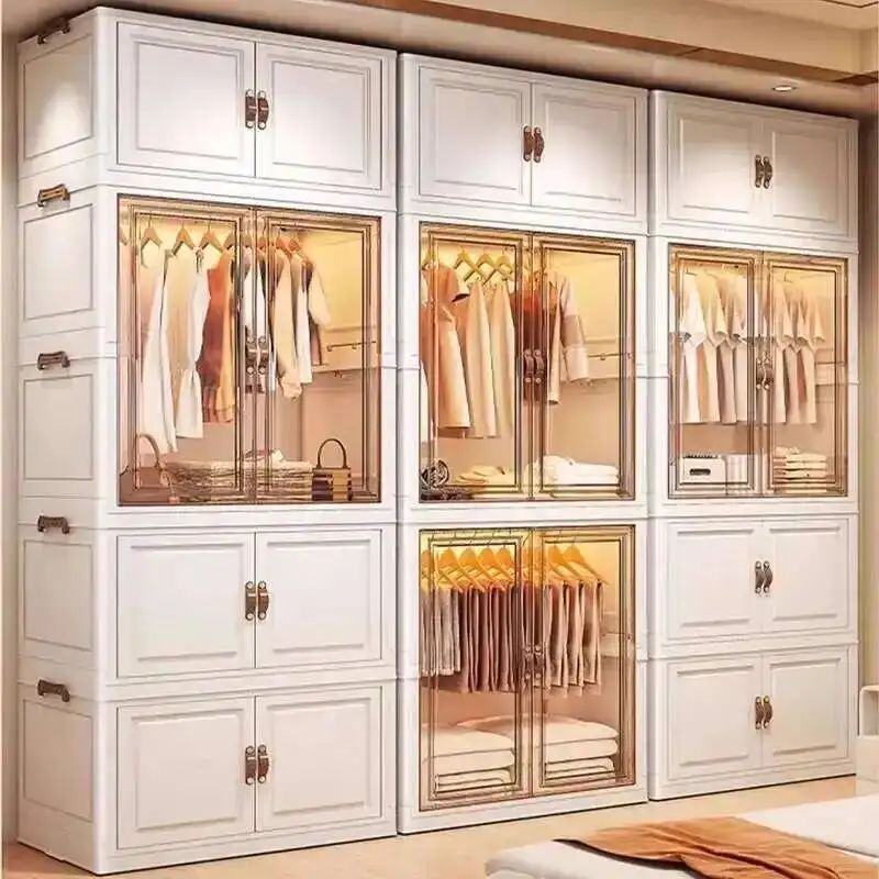 Door Bedroom Luxury Partitions Organizer Storage Wardrobe Space Saving Cheap Simple Closet Clothes Vestidores Trendy Furniture - Image 4