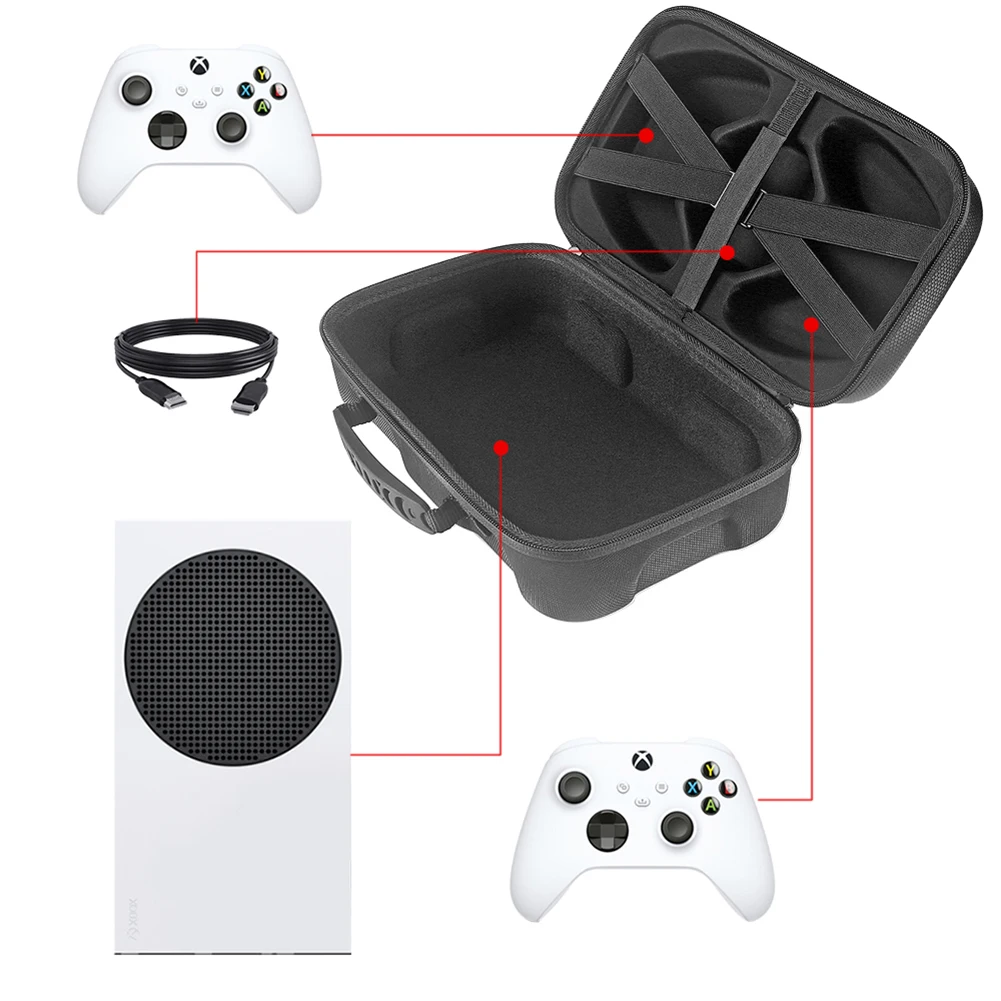 Hard Carrying Case for Xbox Series S Console Travel Case Travel Storage Bag for Wireless Controller and Gaming Accessories