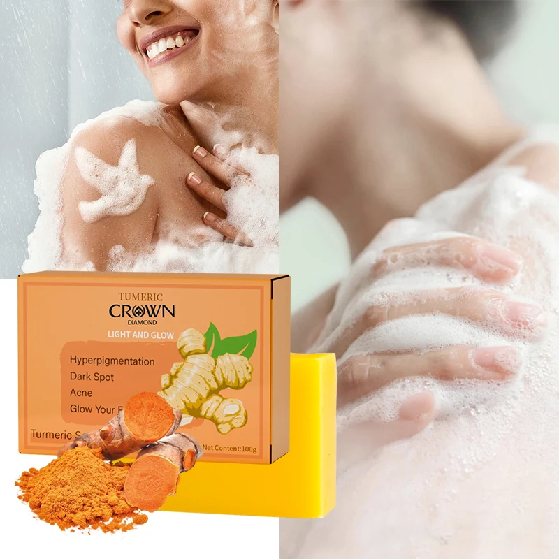 Turmeric Soap Face Cleansing Anti Acne Whitening Skin Lightening Face Remove Pimples Lightening Ginger Handmade Soap 100g