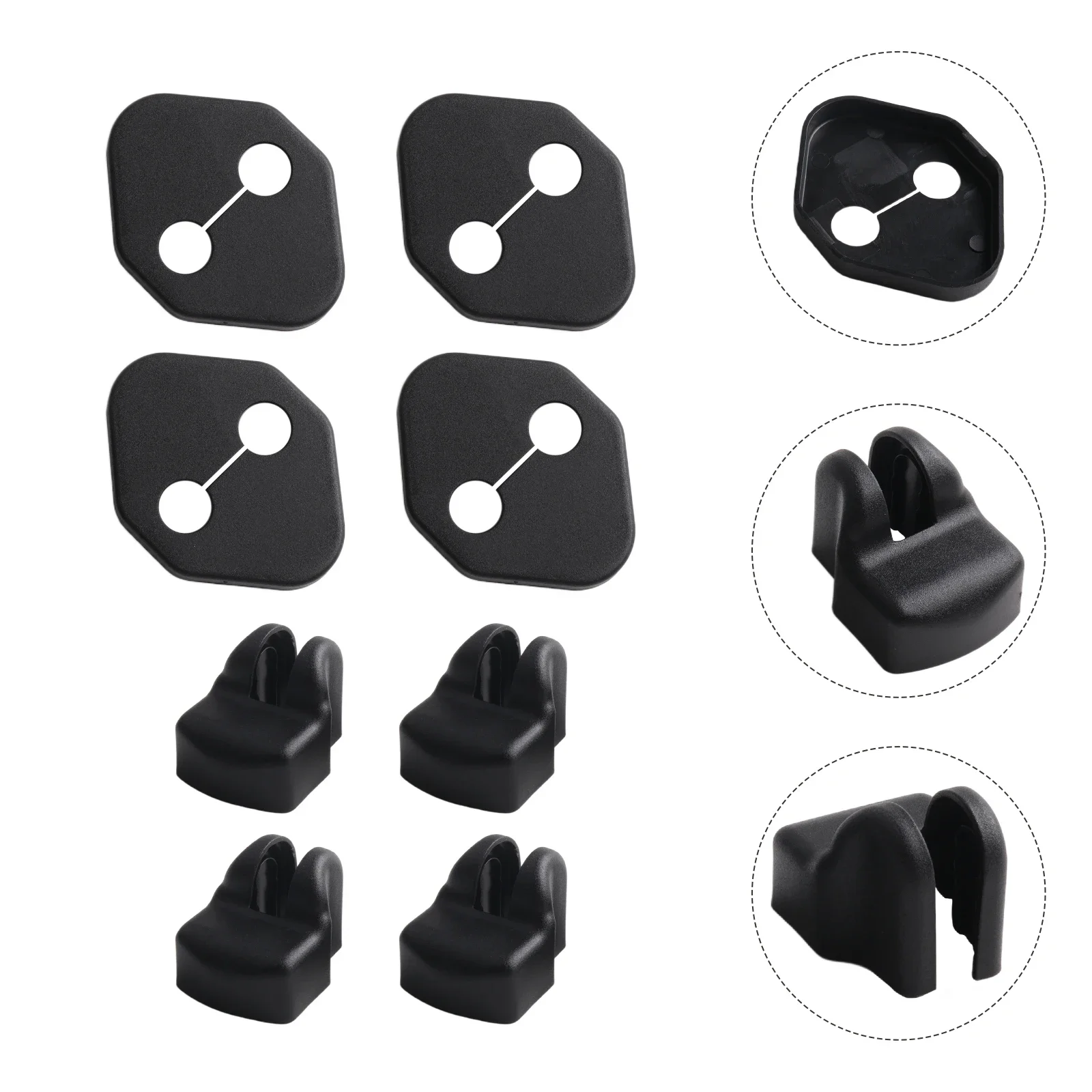 Door Latch Cover Protectors Specifically Made For Toyota For RAV4 (2019 2022) Rugged Eight Piece Set Made Of ABS Material