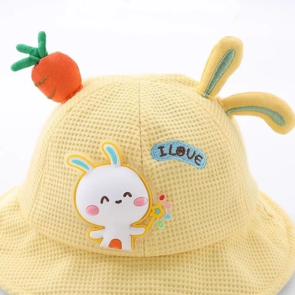 Fashion Cute Rabbit Fisherman Caps Cotton Cartoon Bucket Hats Outdoor Adjustable Baby Hat