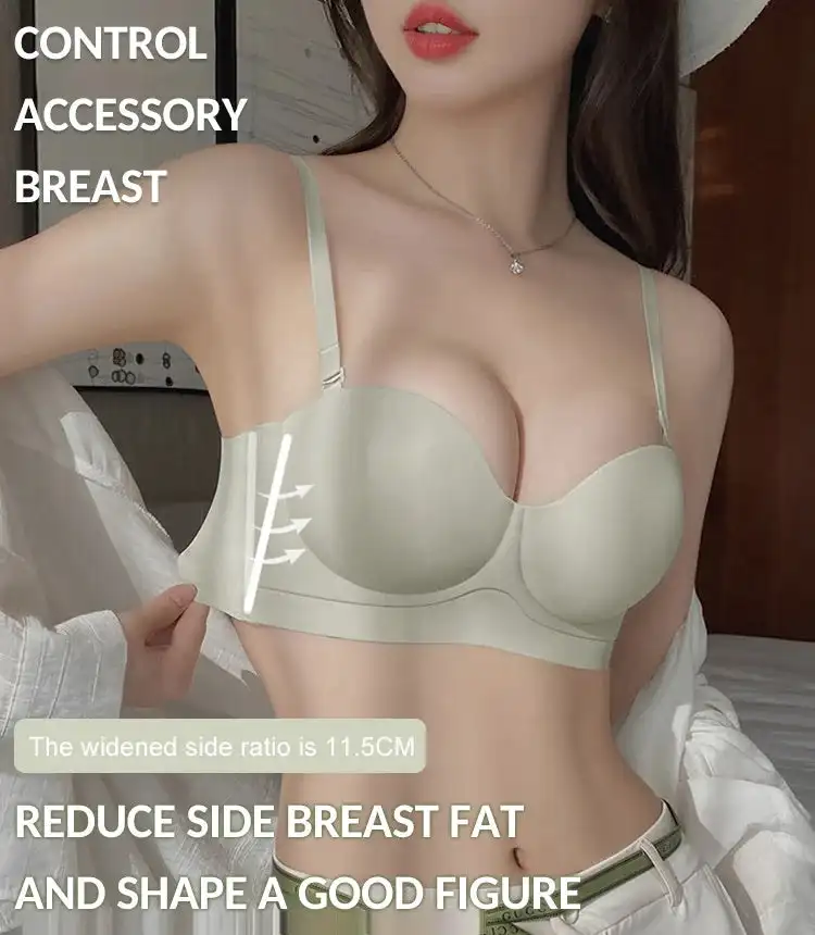 

Half Cup Bra for Women Seamless Underwear Active No Steel Wire Ring Bra Gather Expand Boob Breast Anti slip Summer Bra