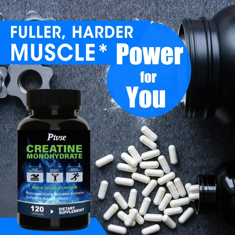 Creatine Capsules Creatine Monohydrate Gain Excavate Strength Build Muscle Recovery Enhance Performance For Adults