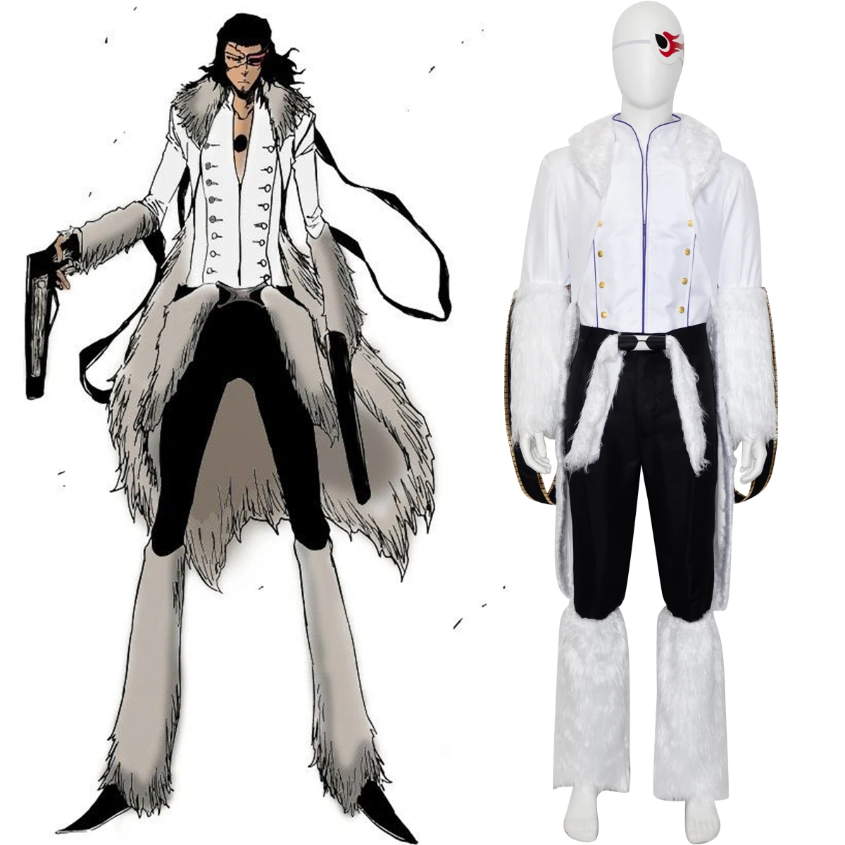 

В НАЛИЧИИ BLEACH Primera Espada Resurrection Los Lobos Coyote Starrk Косплей Костюм Аниме Наряд