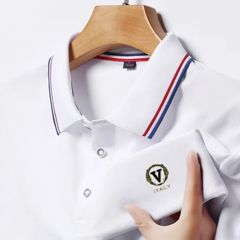 

Men's New Embroidered Business Leisure Short Sleeved POLO Shirt Fashion Short Sleeved Comfortable and Breathable Top