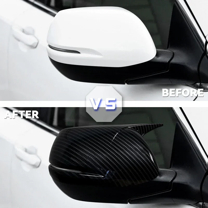 Horn Shape ABS Carbon Fiber Style Rear View Side Mirror Cover Rearview Caps For Honda CR-V CRV 2017-2020