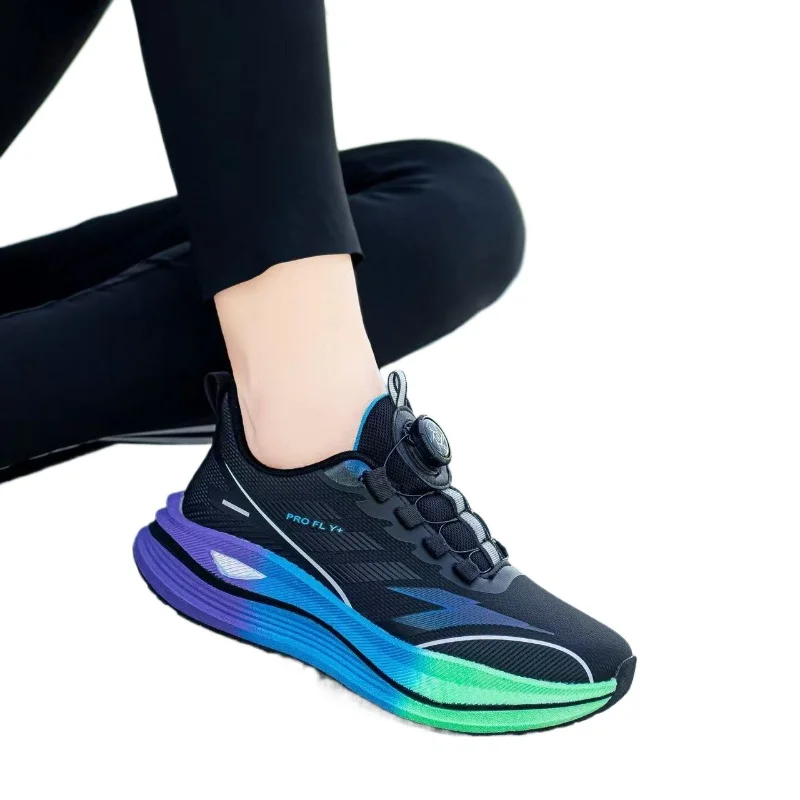 

Autumn Children's Boys Girls Contrast Color Rotating Buckle Lightweight Sneaker Big Kids Rebound Wear-resistant Sports Shoes