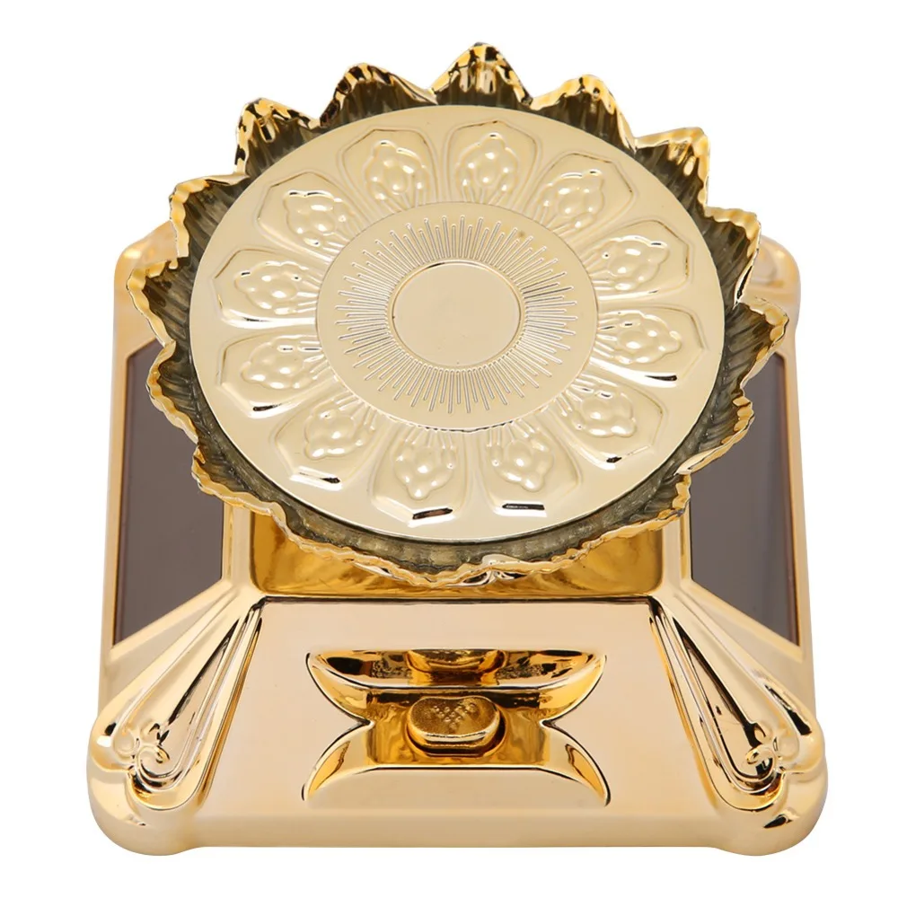 360 Degree Rotation Solar Showcase ABS Tray Gold/Silver Color Display Stand Solar Powered LED Lights Ring Display Watch Display
