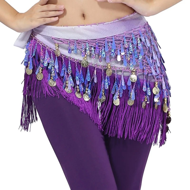 Belly Dance Costumes Sequins Tassel Metal Coin Child Waist Chain Hip Scarf Belly Dance Hip Scarf for Women Belly Dancing Belt​