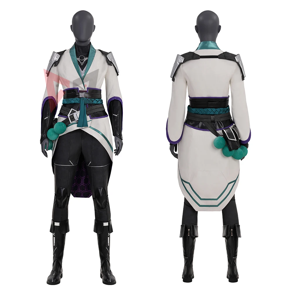 

New VALORANT Sage Cosplay Costume Shirt Pants Jacket Belt For Game Party Custom Made