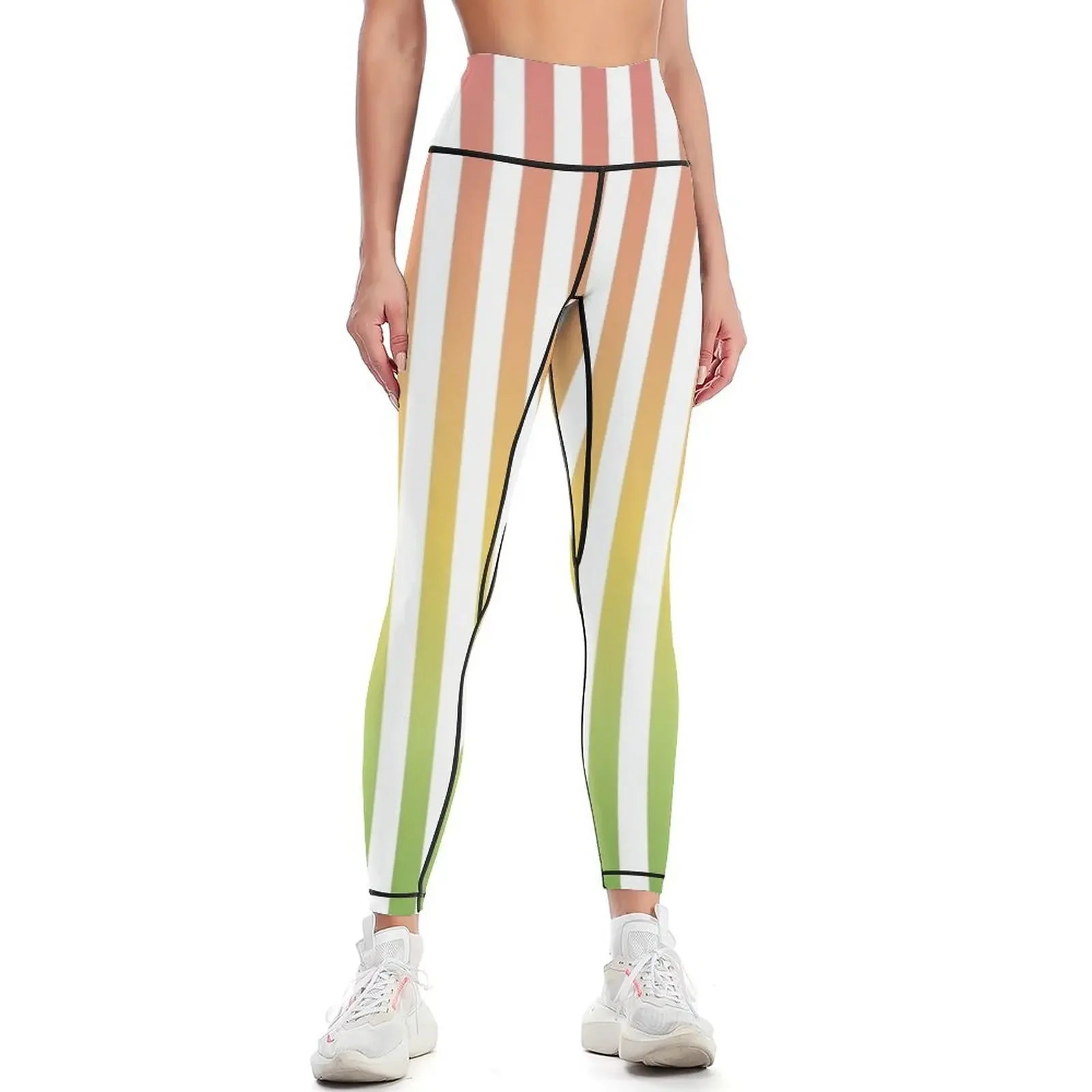 

rainbow stripe Leggings gym clothing gym's sportswear Leginsy push up sporty woman push up Womens Leggings