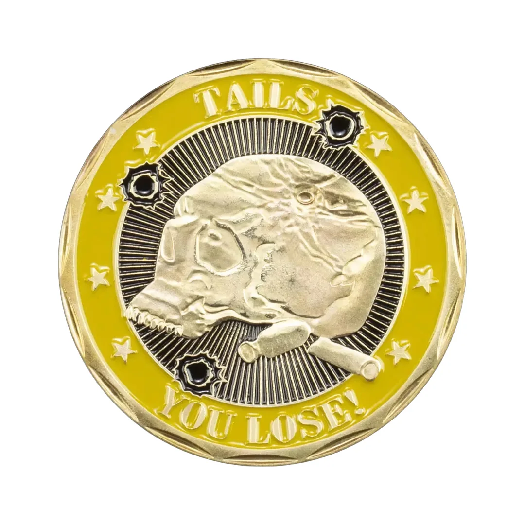 We Win/You Lose Skull Pattern Commemorative Coin Head and Tail Gold Plated Souvenir coins Collection Art