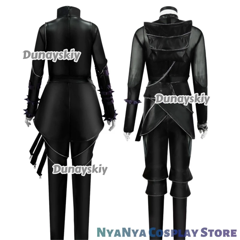 헌트릭스 조이 코스프레 한국 아이돌 케이팝 데몬 섹시 푸 펑크 점프수트 블랙 배틀 디스프라즈 닌자 지라이 케이 코스프레 할로윈 파티 코스