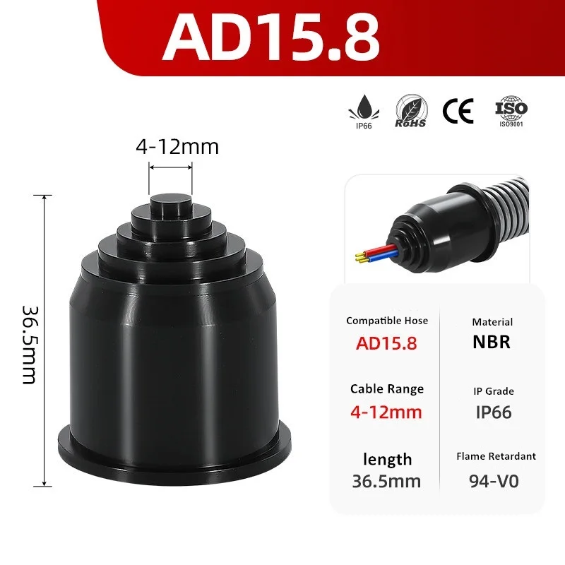 10 Stuks Anti-Vlam Plastic Gegolfde Pijp Slang Plug Waterdichte Rubberen Kabel Threading Harnas Afdichting Joint Voor Elektronische Compe