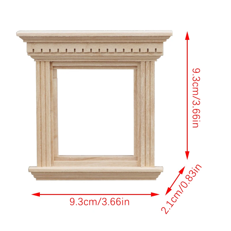 1pc 1/12 Dollhouse Wooden Window Frame Model Dollhouse Craft Windows Decorations Dolls House Miniature Furniture Accessories