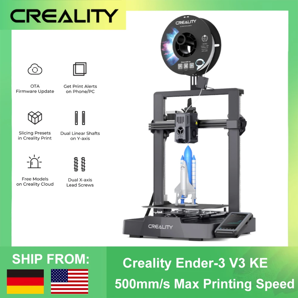 Creality Ender-3 V3 KE 3D Printer 500mm/s Max Printing Speed Auto Leveling FDM 3D Prining Machine with Silent Mainboard