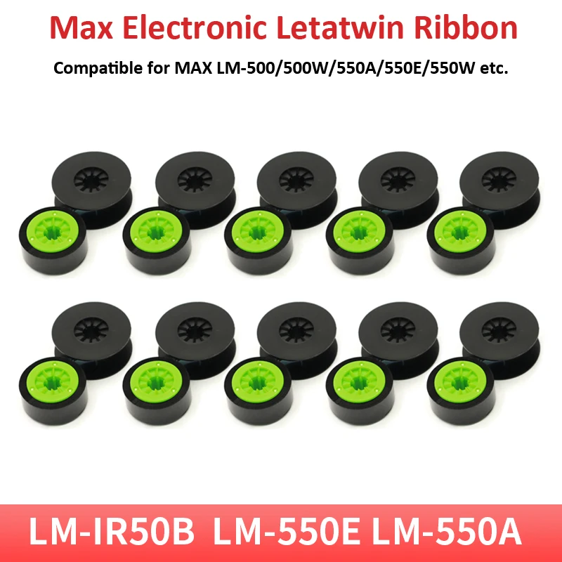 10pk Ink Ribbon LM-IR50B PT-IR50B Black For MAX LETATWIN Cable ID Printer Electronic Lettering Machine LM-550A/E
