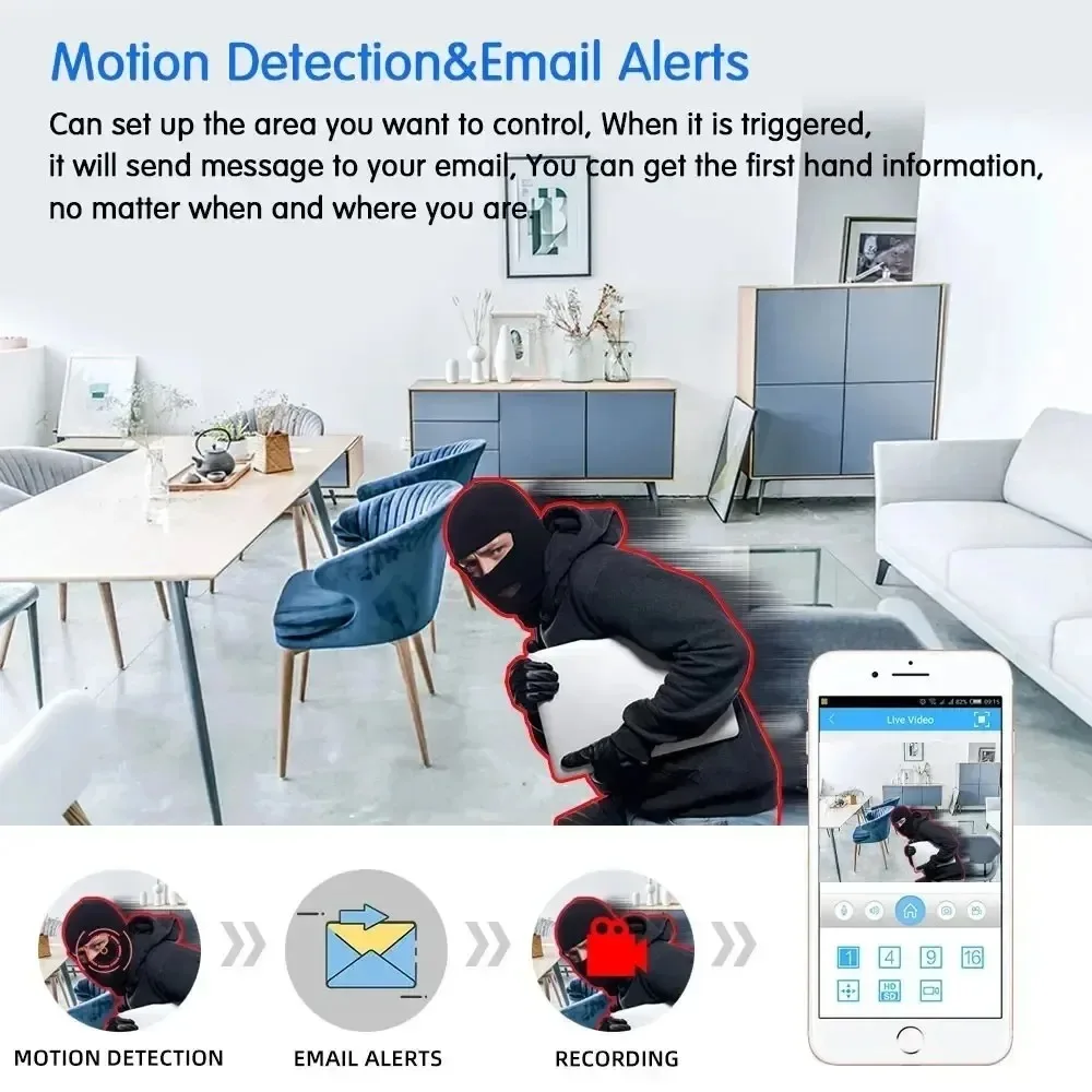20MP Outdoors Wifi Camera 10K HD Three Screens Security PTZ IP Camera 10X Digital Zoom Lens Human AI Auto Detect Tracking Camera