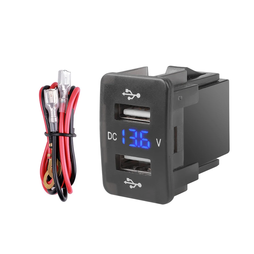 Автомобильное зарядное устройство 4,2 А, автоматический адаптер, водонепроницаемое, пылезащитное, 12-24 В, автомобильное зарядное устройство с двумя USB-портами для Toyota, быстрая зарядка для мобильного телефона
