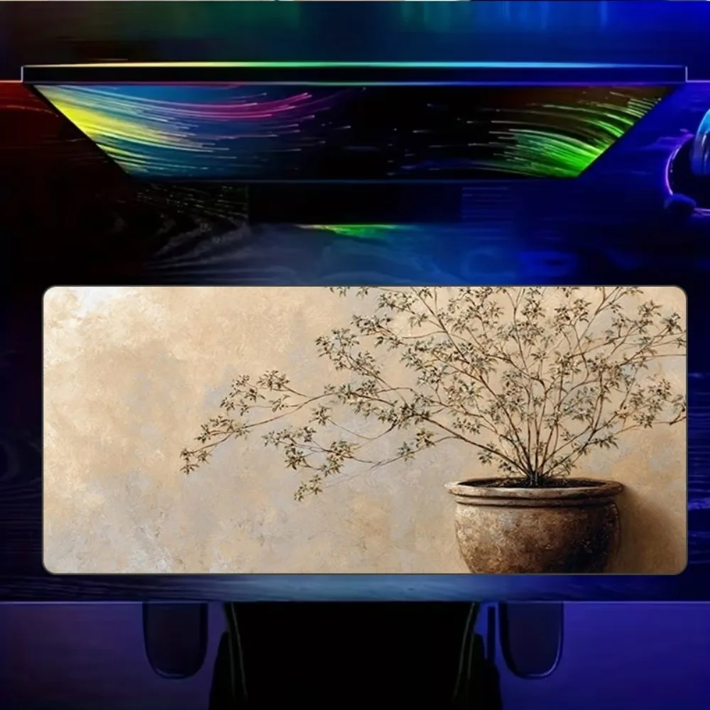 Elegant plant-pattern mouse pad, a smooth and durable desktop mat that enhances the beauty of your desk accesorios escritorio