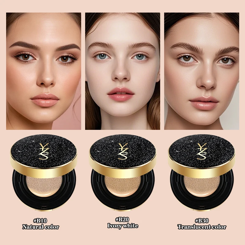 3-Farben-Feuchtigkeits-Concealer, Luftpolster, BB-Creme, leichte feuchtigkeitsspendende Isolationscreme, flüssige Grundierung, natürliches Fixier-Make-up