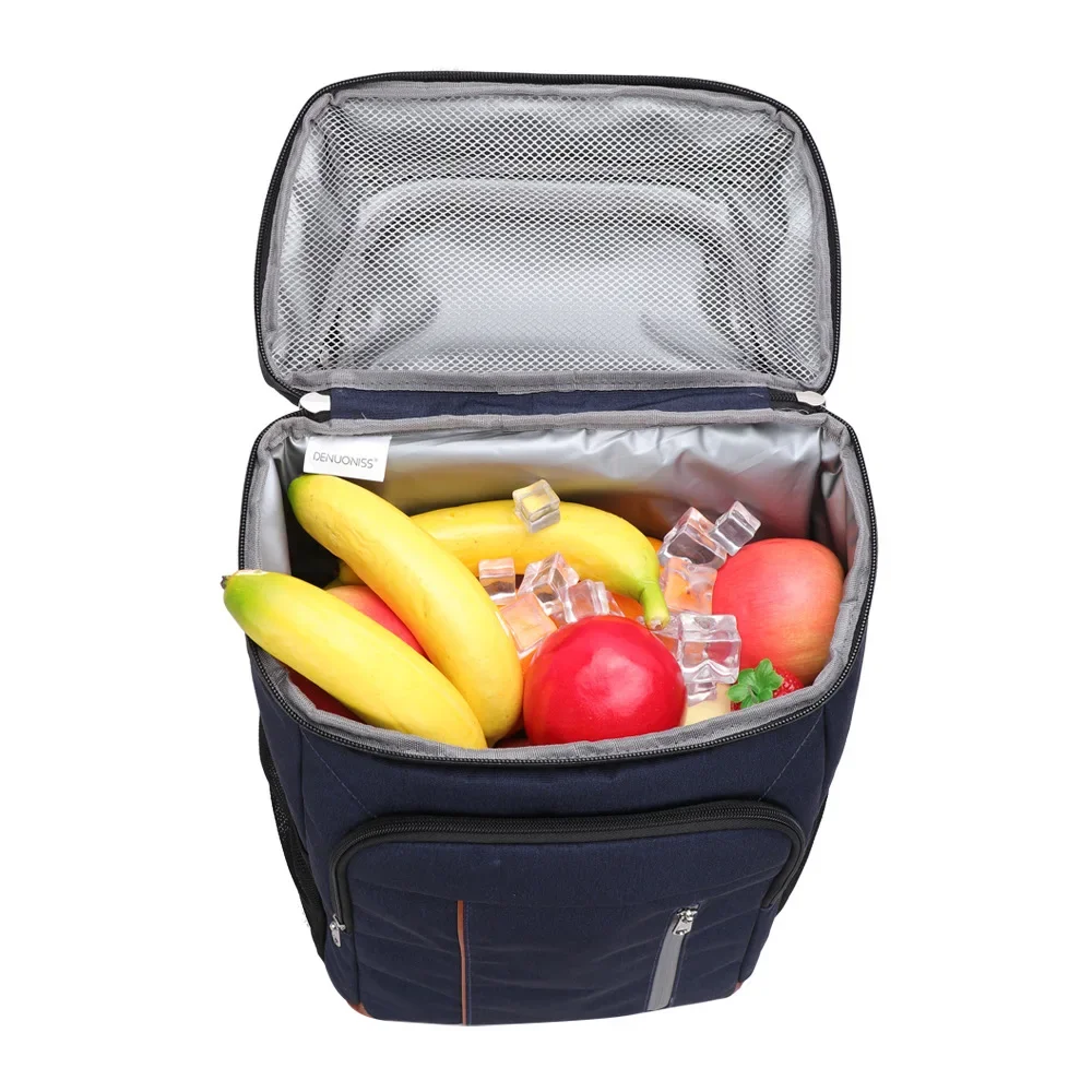 Double-layer thermal insulation backpack large-capacity outdoor picnic bag beer bottle opener trolley ice bag